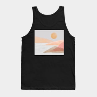 Terra mountains landscape with moon Tank Top